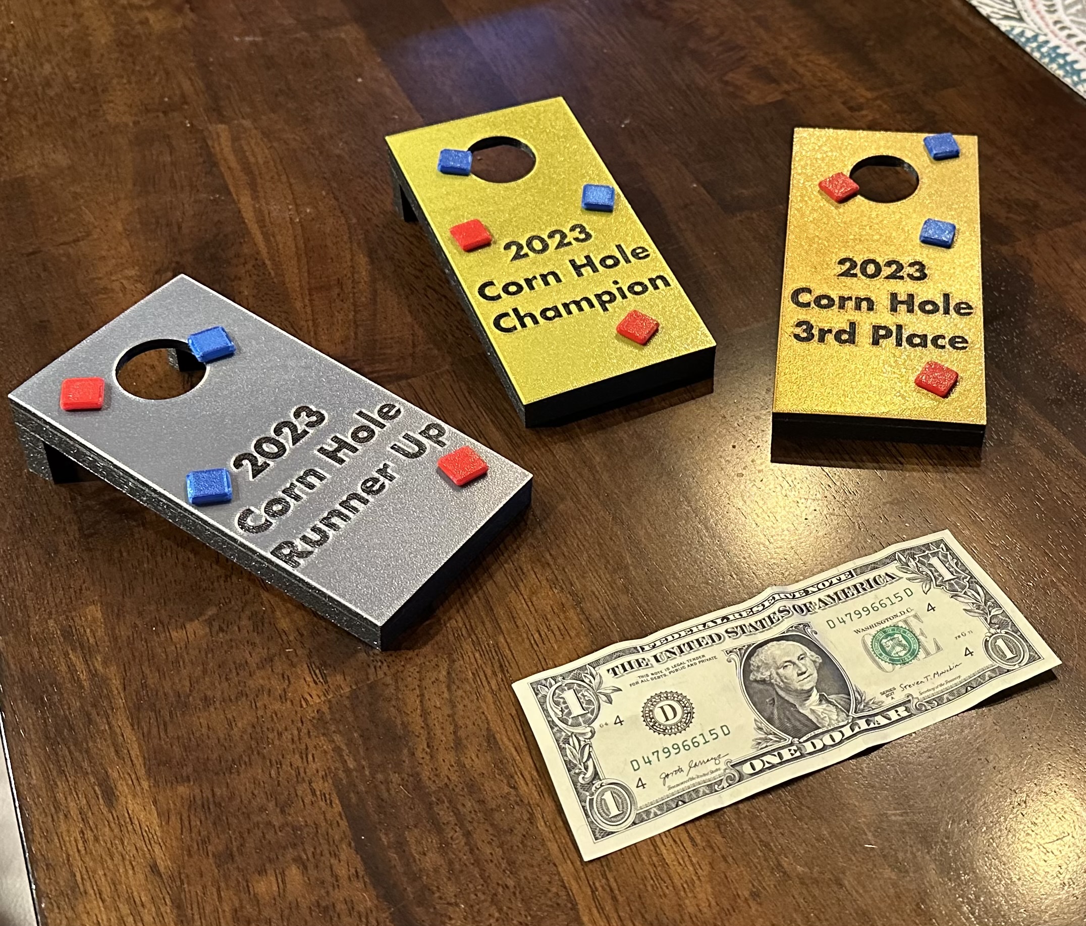 Debossed Corn Hole Trophies - 2025 Edition (No AMS Required)