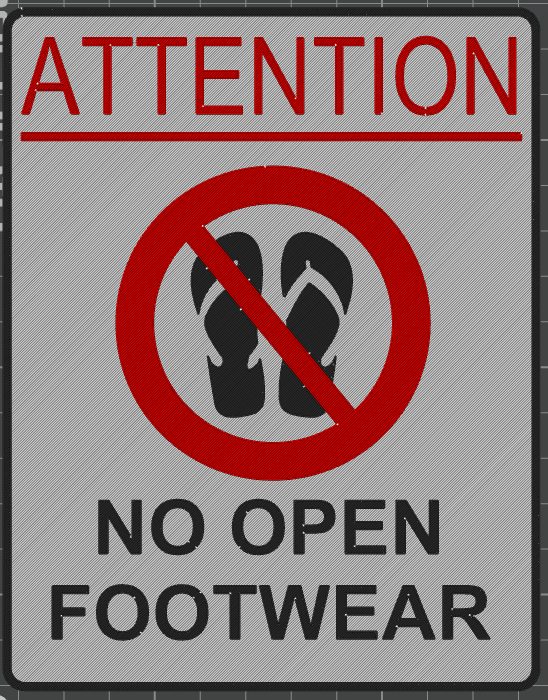 No Open Footware Sign