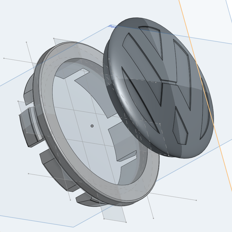 VW Passat/Golf wheel center hub cap by Radek Věchet | Download free STL ...