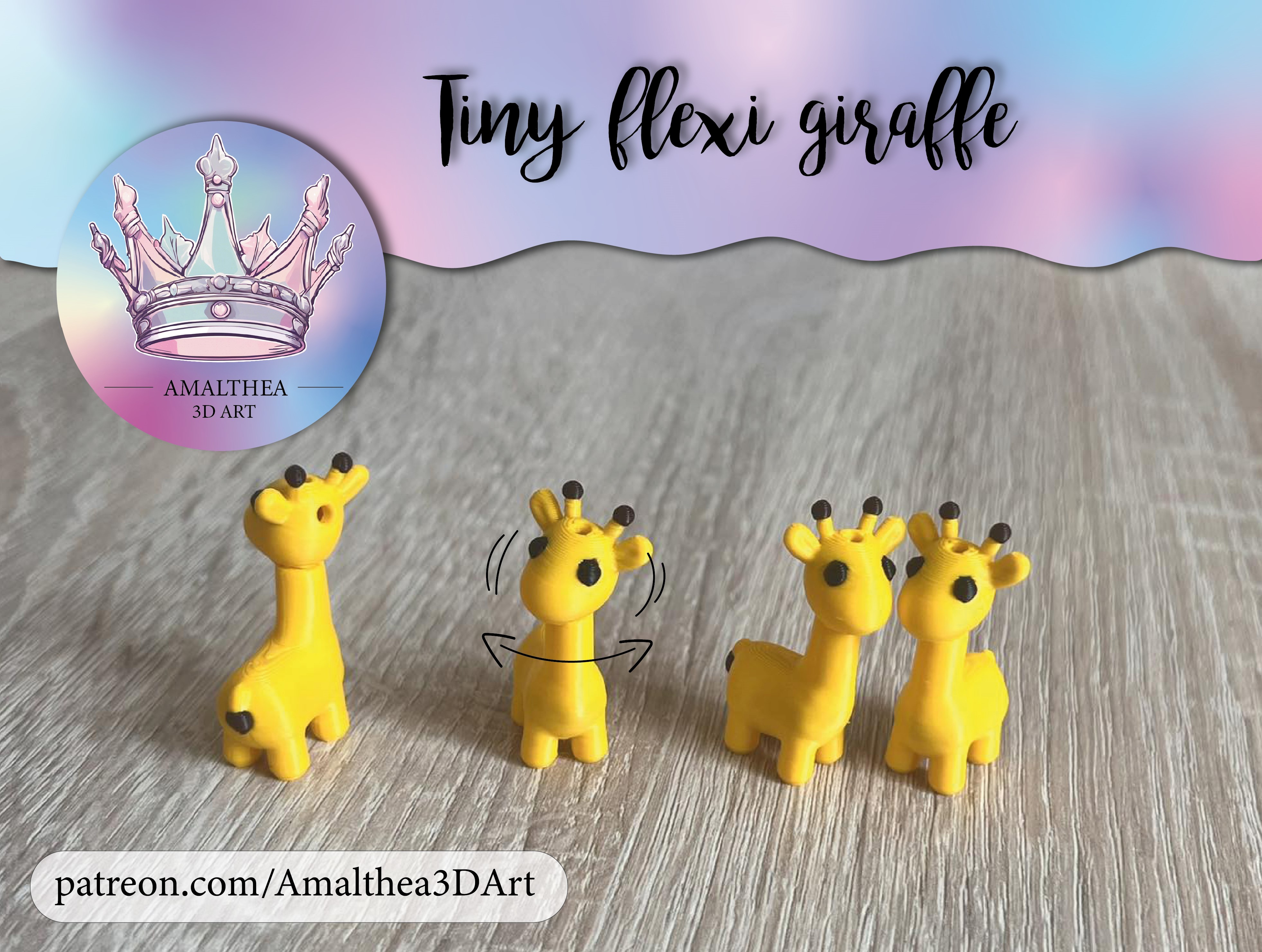 Miniatura 2 do modelo 3D Tiny flexi Giraffe - Gina