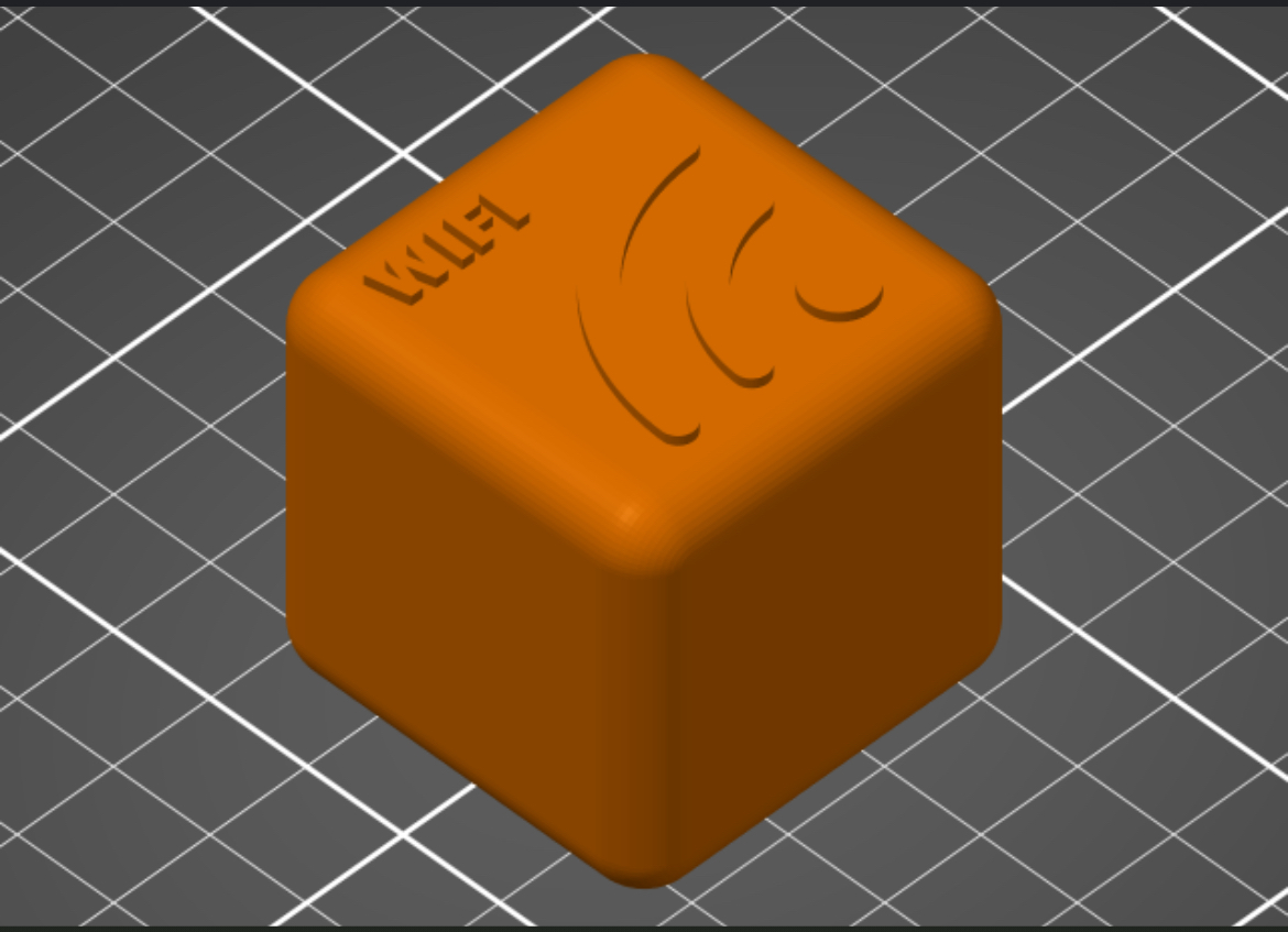 Rounded Cube with WiFi icon