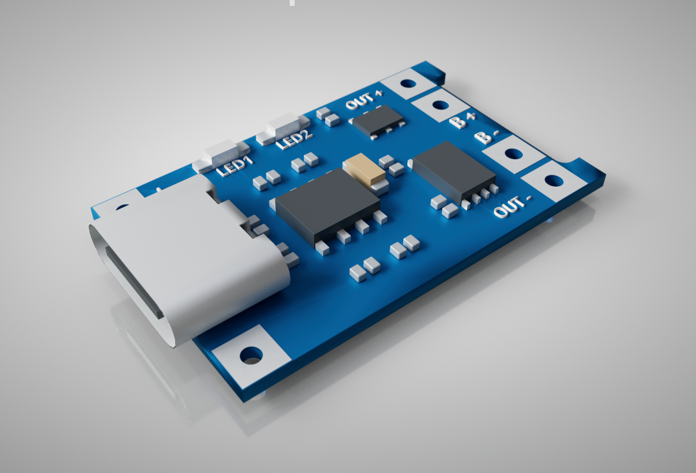Lithium Battery Charger Li-ion Module TP4056 USB C mock up