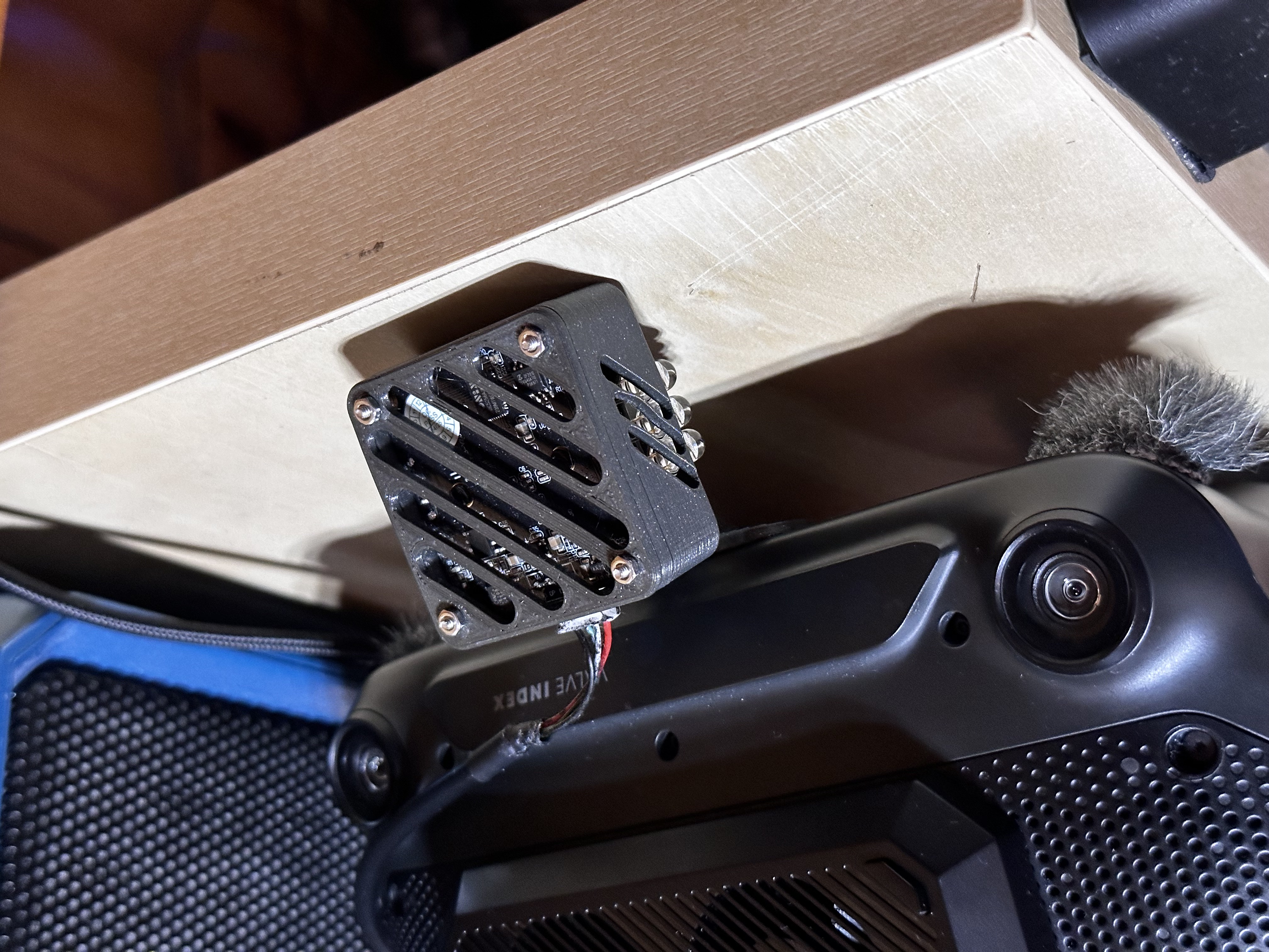 Vented Holder with Minimalist Mounting for VR Mouth Tracking Camera
