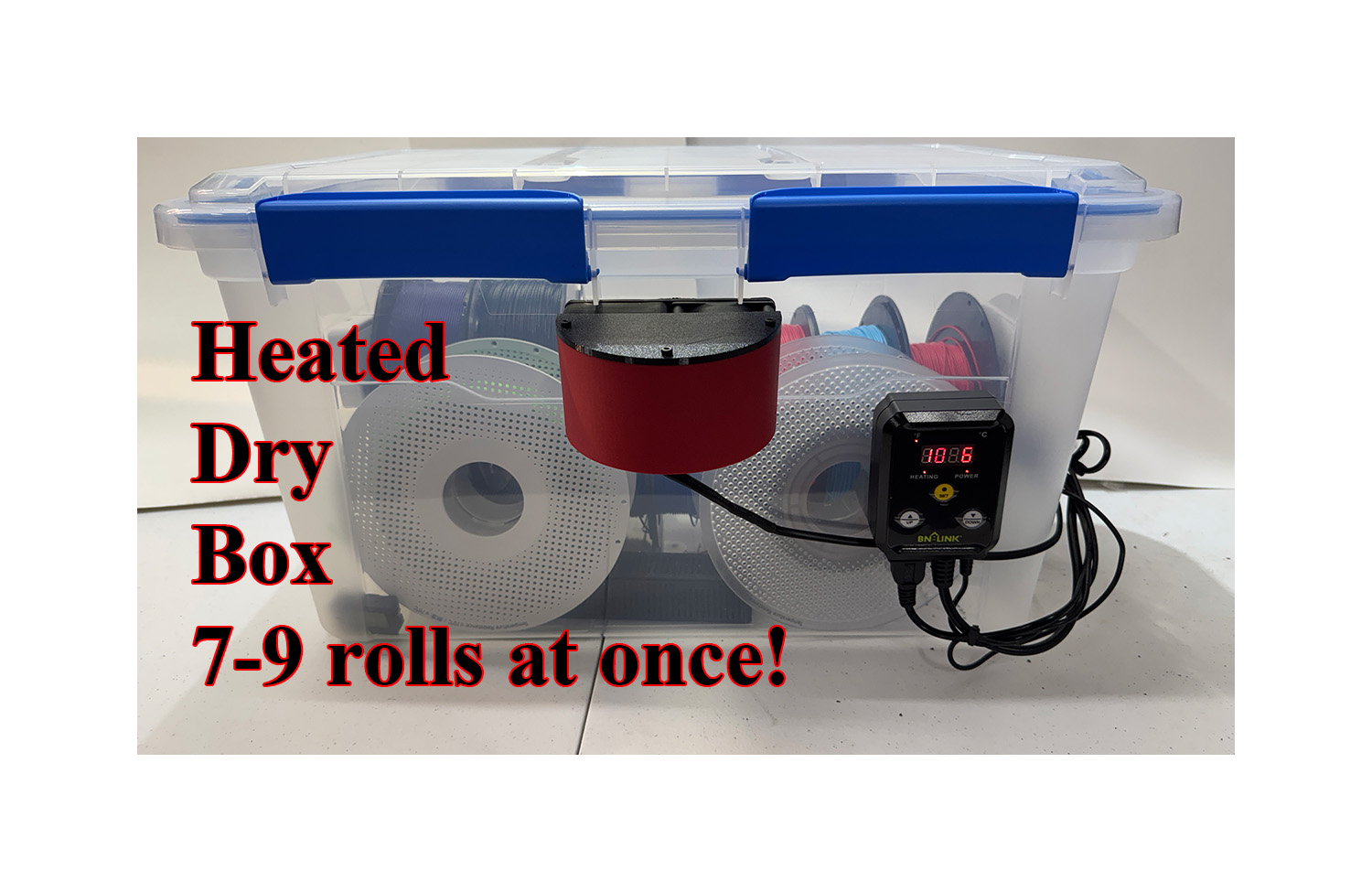 Heated filament dryer box