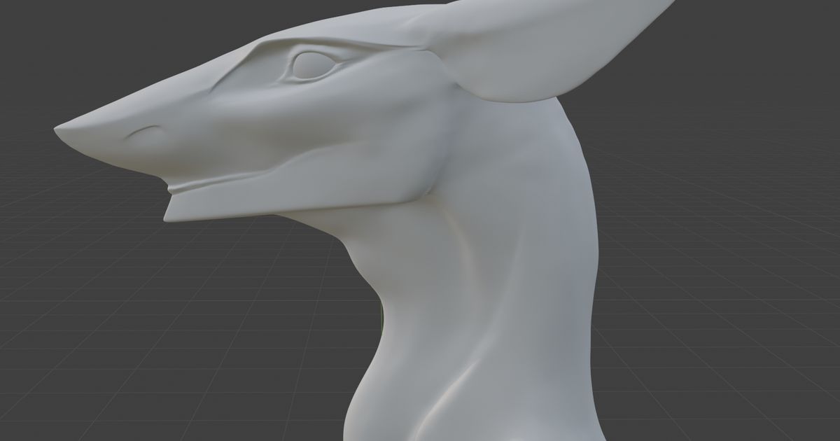 Shaved Sergal Head by Flam Singer | Download free STL model ...