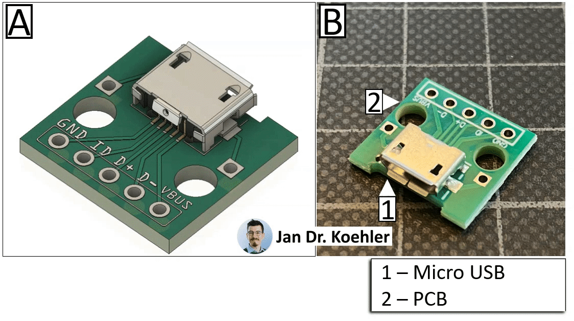 CAD Micro USB PCB