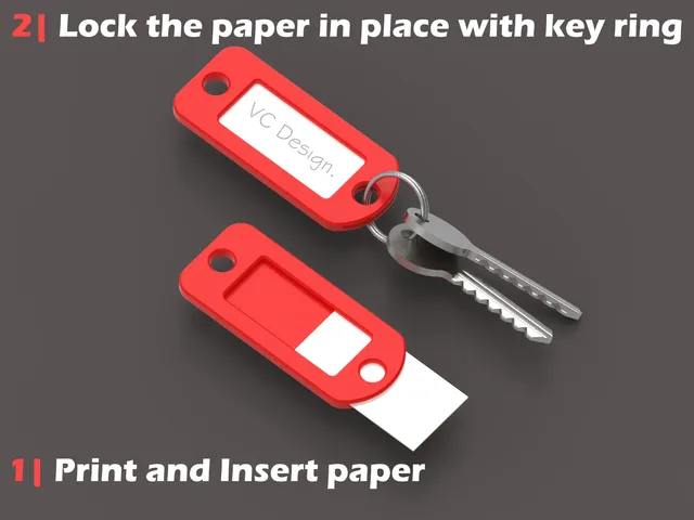 Key Tag Paper Name Key Ring Keychain - V2
