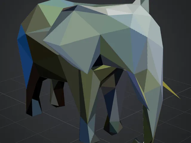 A low poly elephant