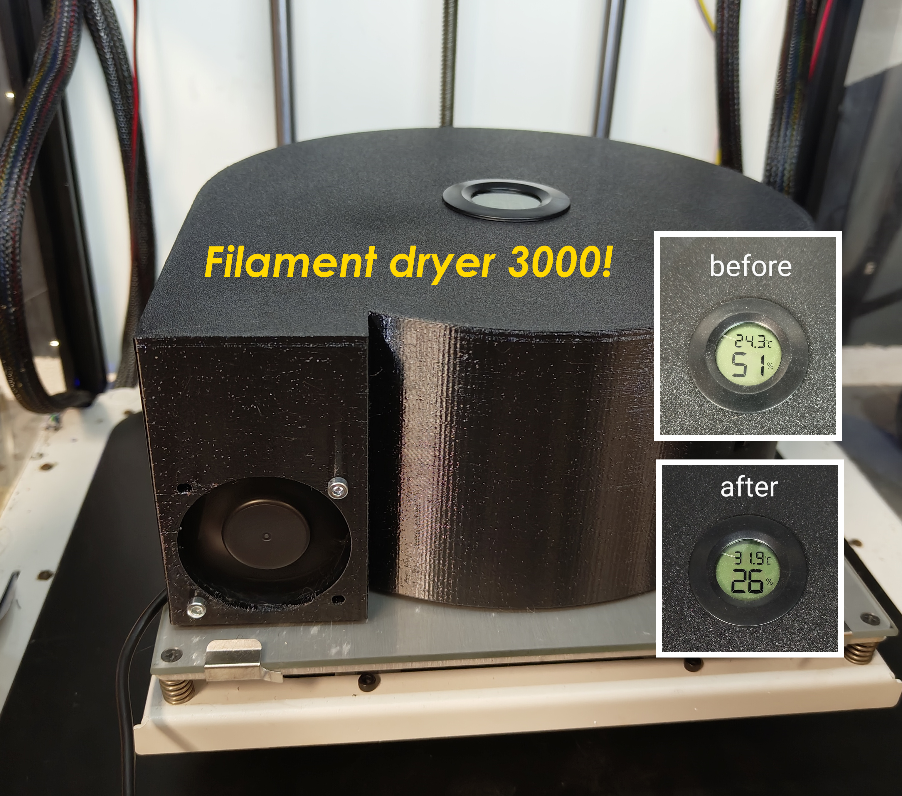 Filament drying hood