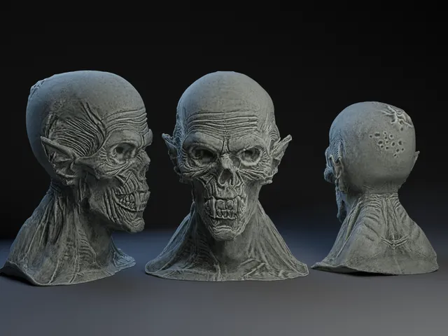 Nosferatu Skull with Deteriorating Flesh