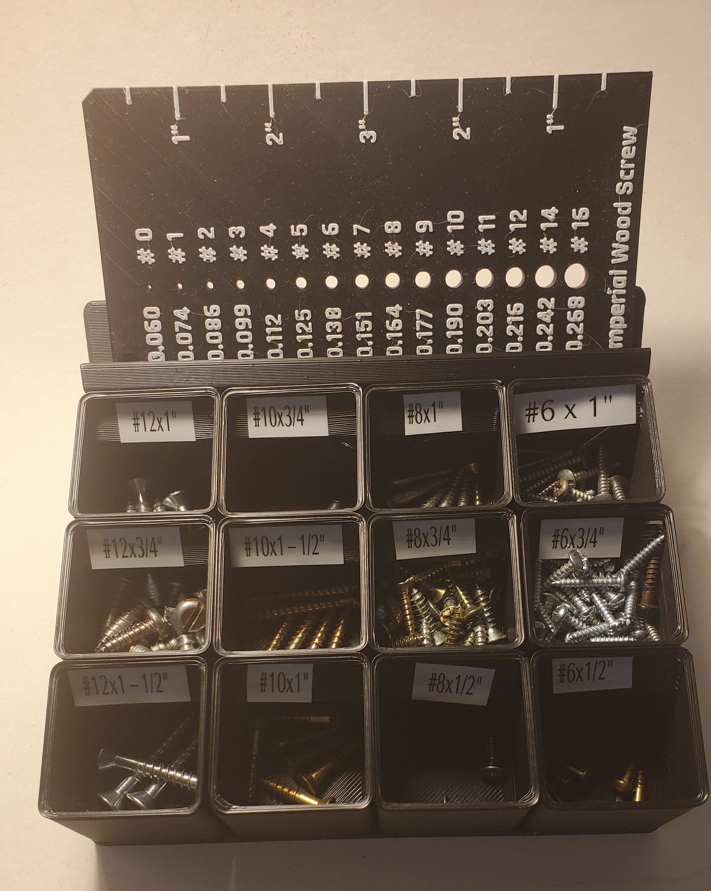 Sorting Base for Gridfinity with Gauge Holder