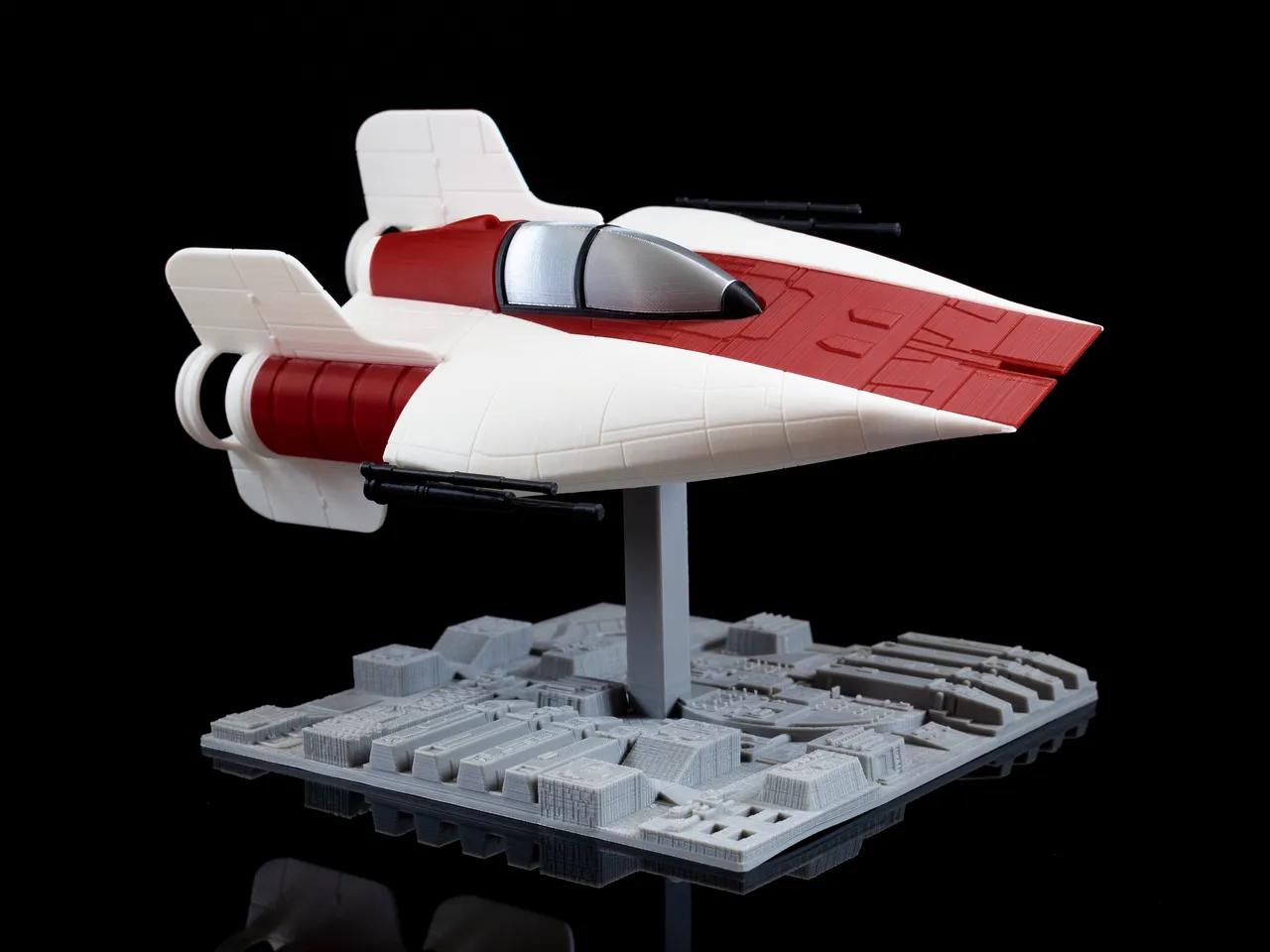 A-Wing over The Death Star - Star Wars (No Supports, No AMS) by
