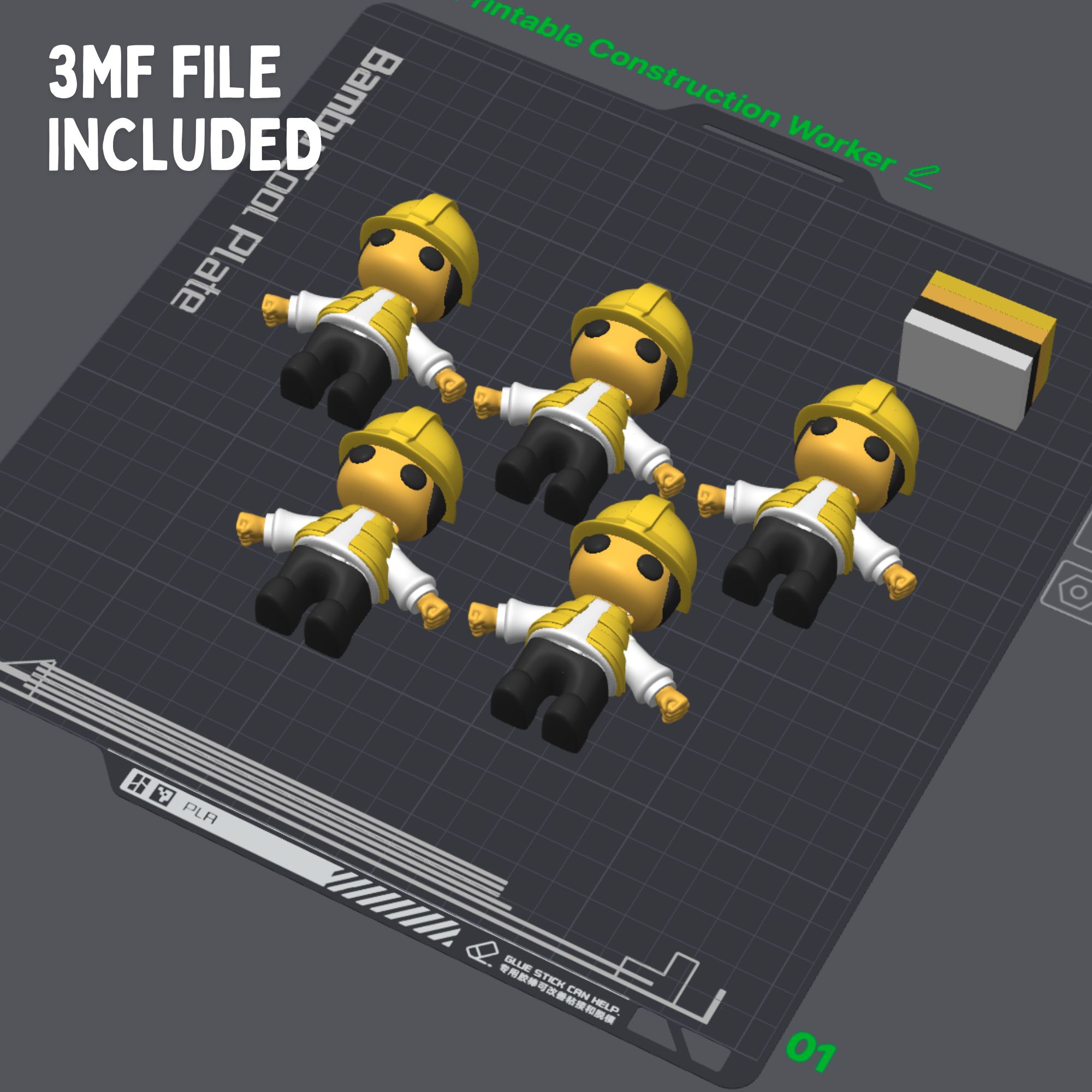 3D Printable Flexi Construction Worker — miniatura 4