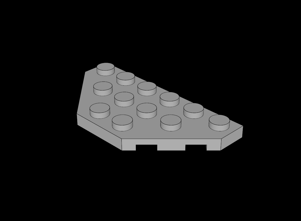 Lego Compatible (2419.dat) Plate  3 x  6 without Corners