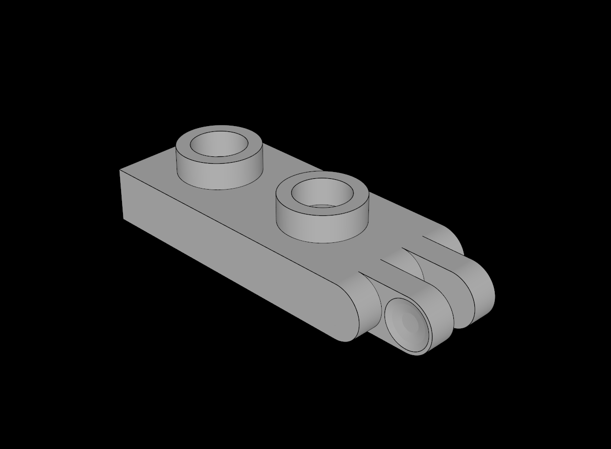 Lego Compatible (4276b.dat) Hinge Plate  1 x  2 with 2 Fingers and Hollow Studs