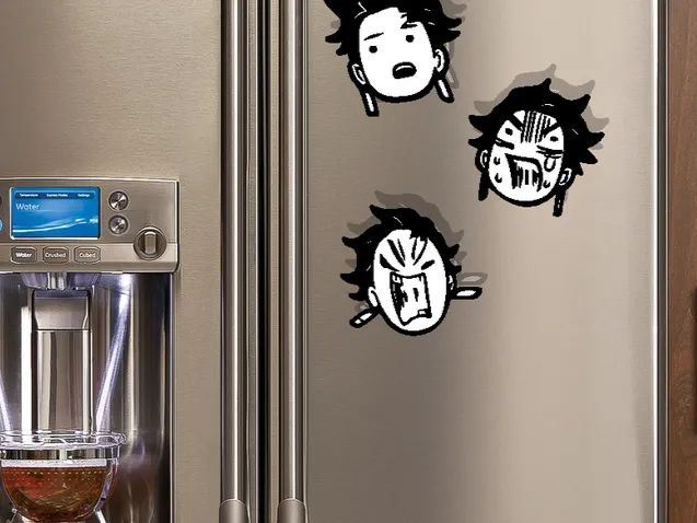 Demon Slayer Tanjiro Kamado Magnet | Decoration For Whiteboard, Refrigerator, Locker, Cabinet | Home & Kitchen Essential, Classroom Office Supplies | Anime Gifts and Collectibles
