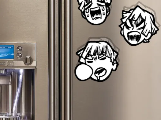 Demon Slayer Zenitsu Agatsuma Magnet | Decoration For Whiteboard, Refrigerator, Locker, Cabinet | Home & Kitchen Essential, Classroom Office Supplies | Anime Gifts and Collectibles