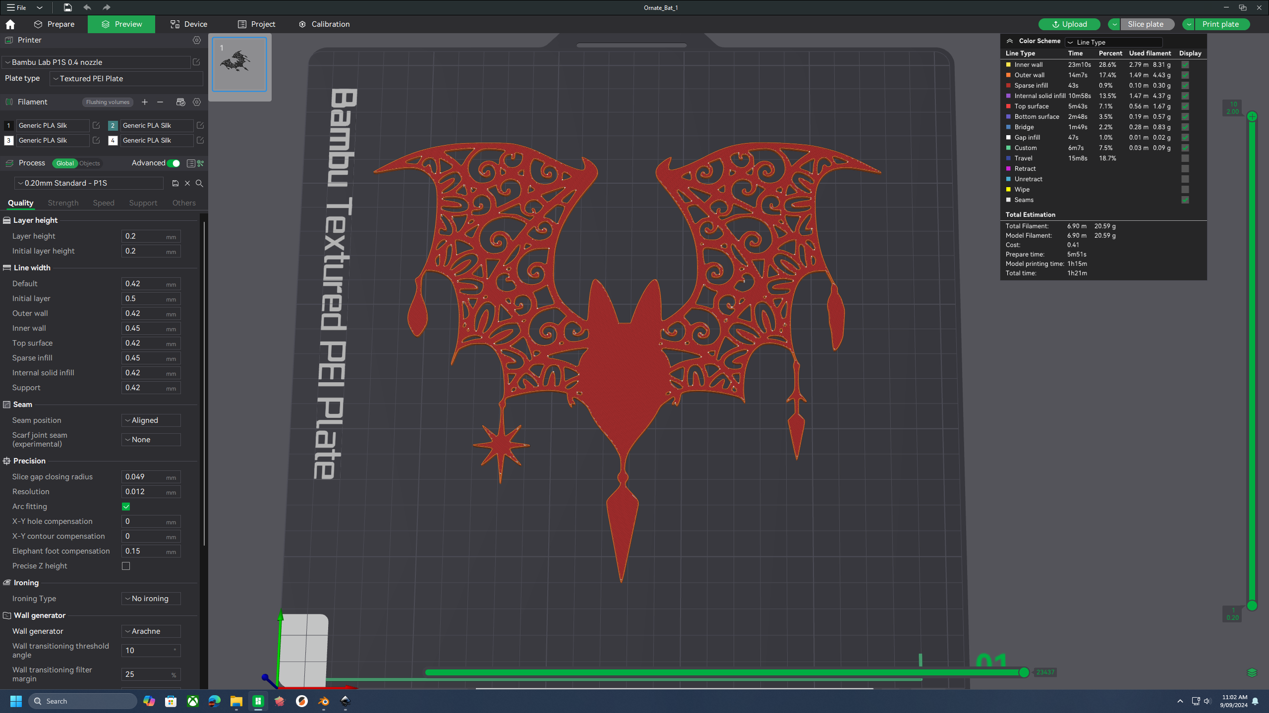 Ornate Halloween Bat — miniatura 2