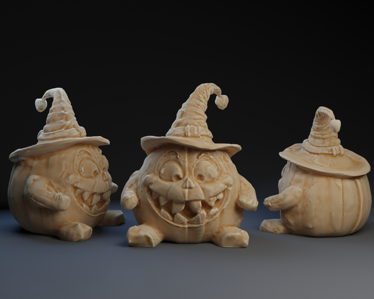 Cute Pumpkin in Witches Hat