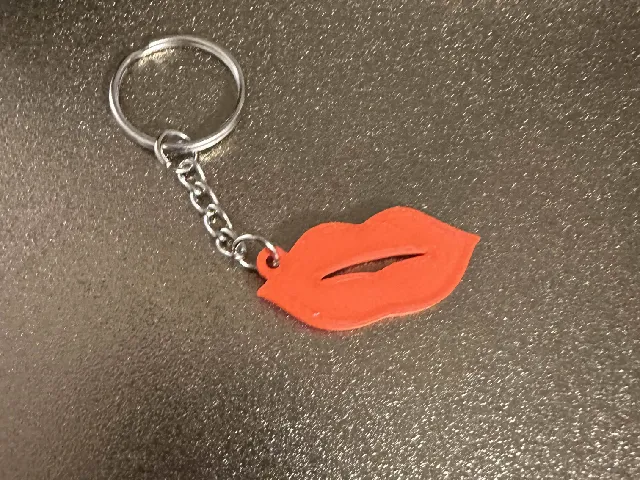 Red Lips Emoji Keychain