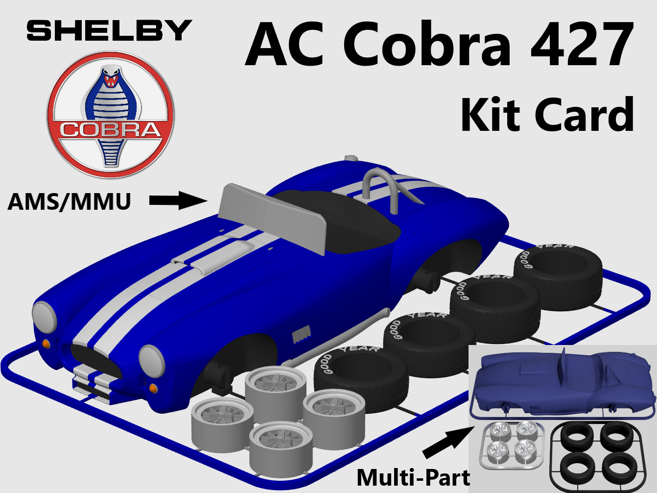 Shelby AC Cobra 427 Kit Card (1:24 scale)