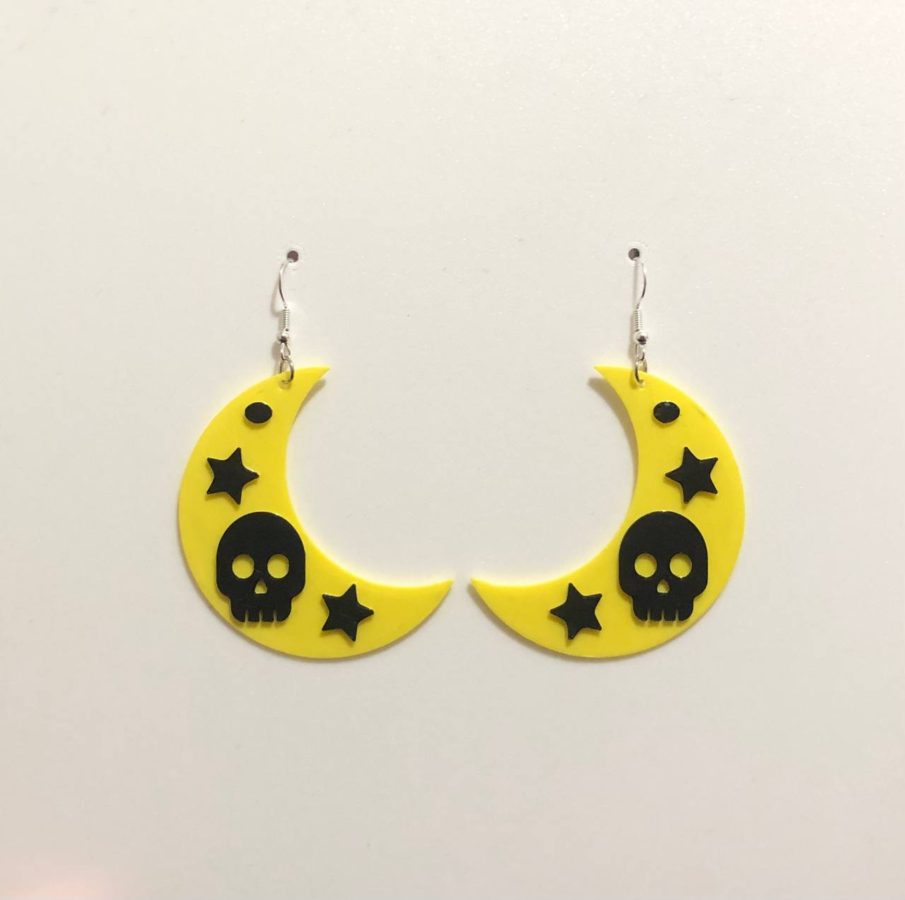 Earring Moon skull pendants aros