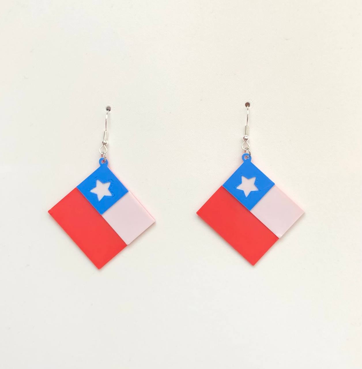 Earring chilean flag bandera chilena aros colgantes