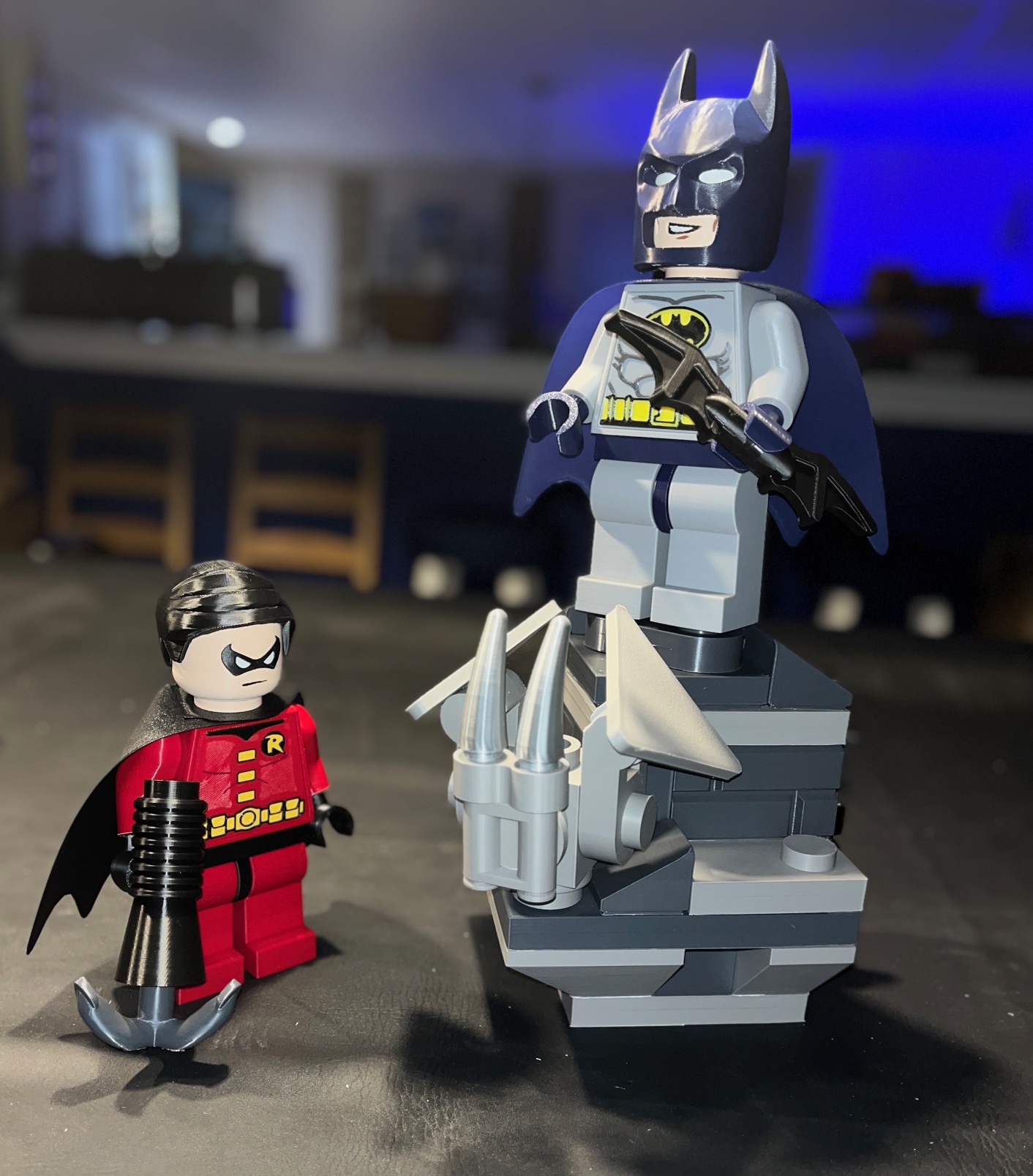 Mega-sized Brick Batman Rooftop Display (5:1 scale)