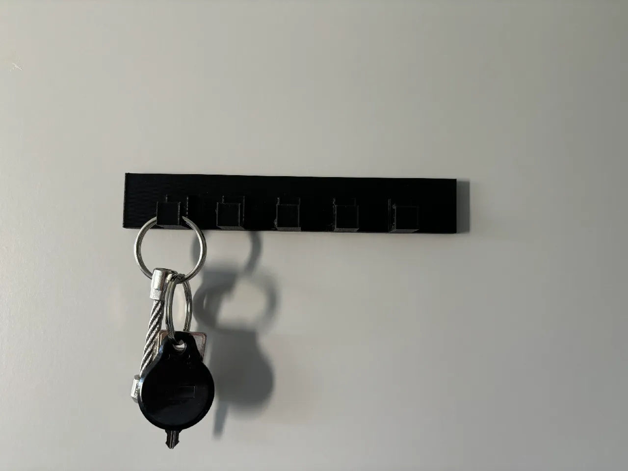 Patère en Bois 5 Crochets en métal Noir L 50 cm