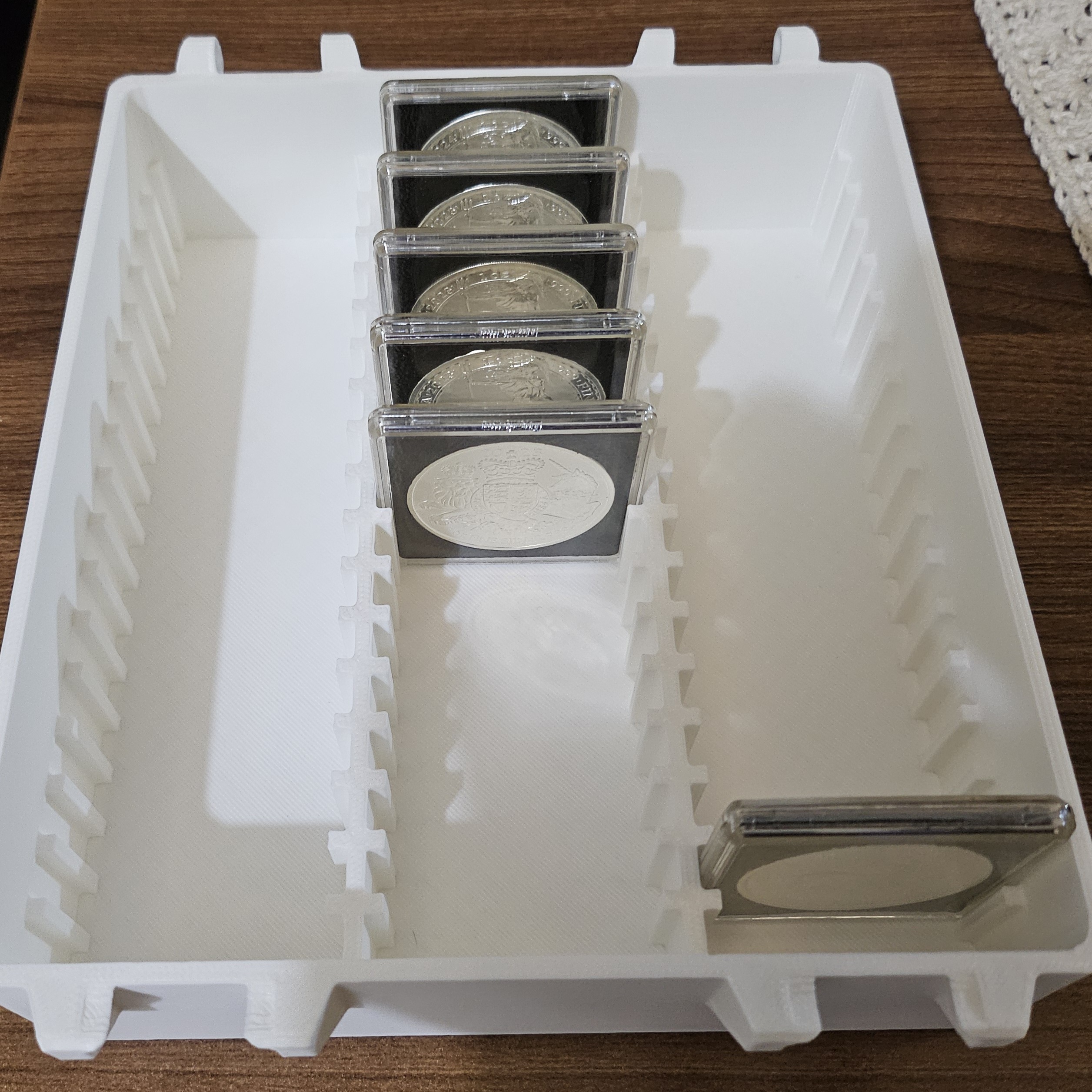 Storage box for Lighthouse Quadrum coin capsules