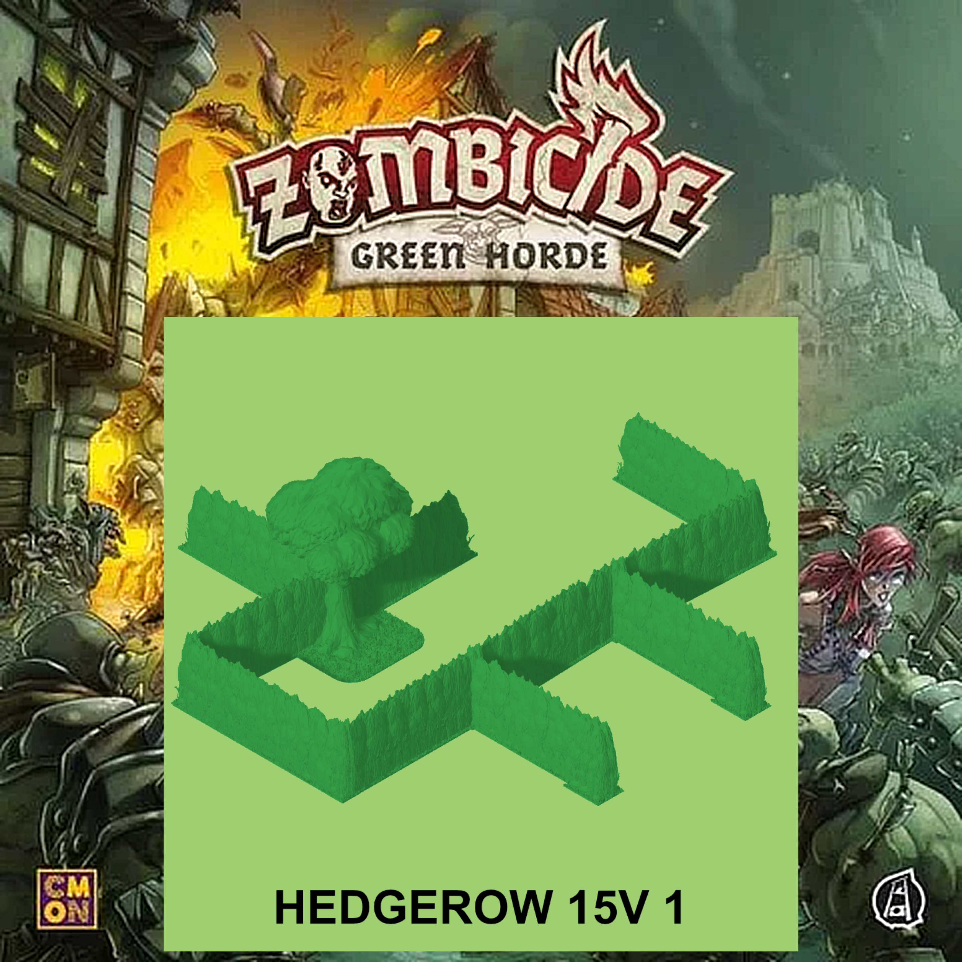 Zombicide Green Horde Hedgerows (Full 1 Piece set - ONLY for buildplates bigger than 250mm)