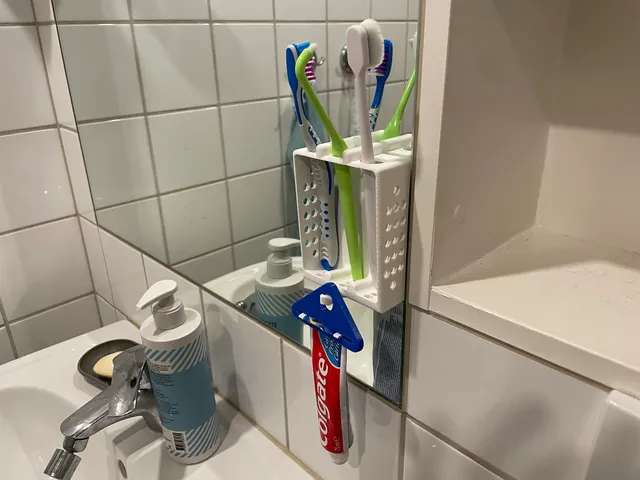Toothbrush and Toothpaste Holder