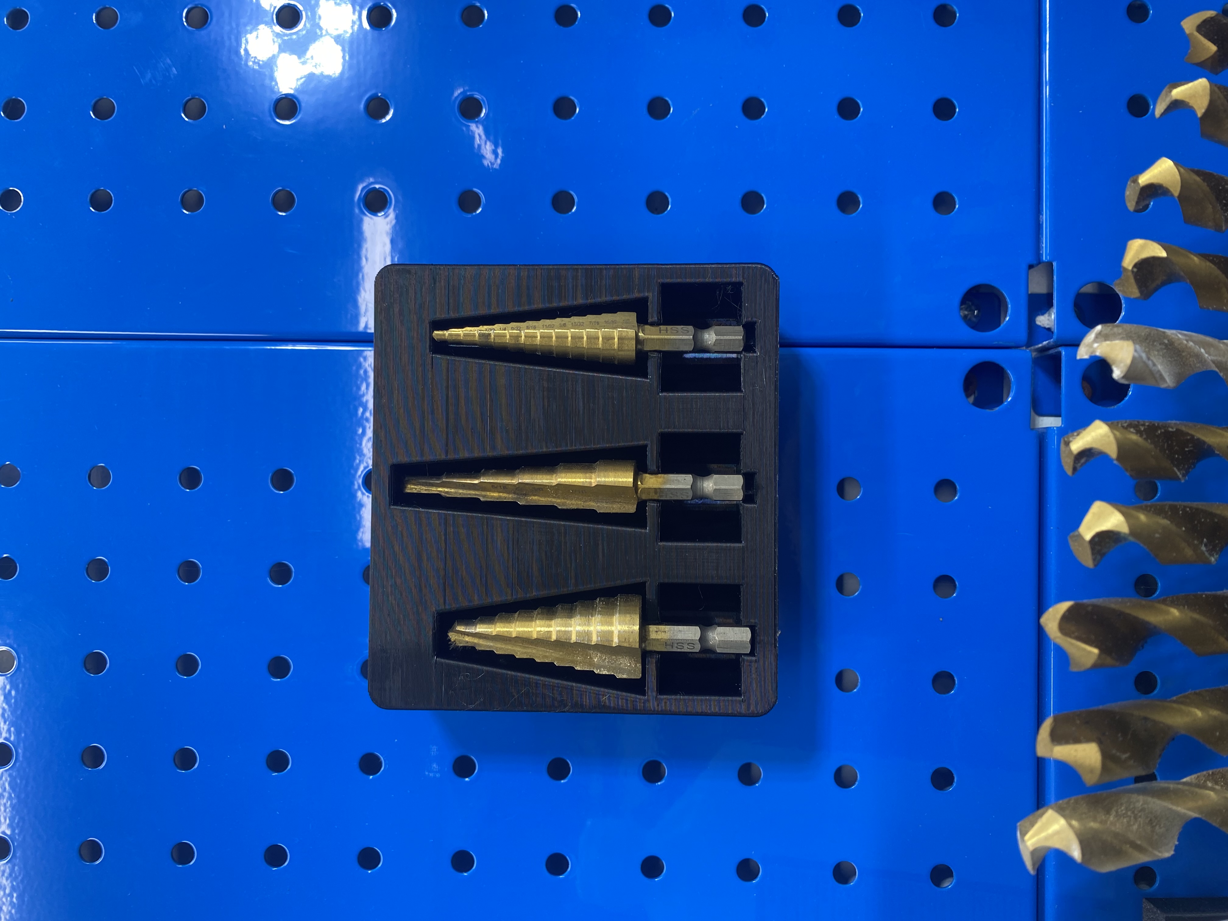 Sy's pegboard Harbor Freight Step Bit Set Holder