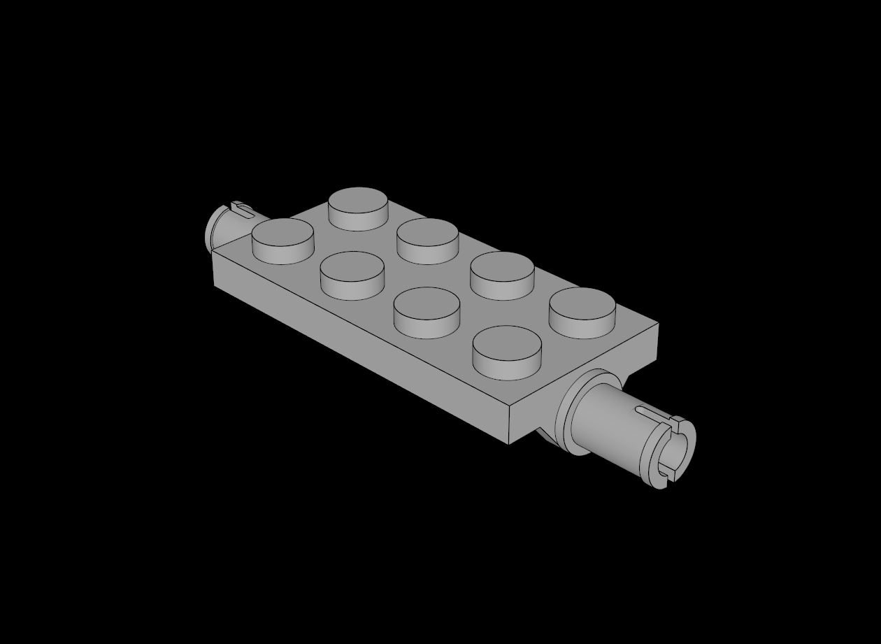 Lego Compatible (30157a.dat) Plate  2 x  4 with Rounded Pins