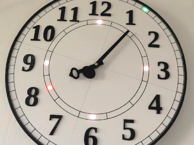LED Wall Clock with Mechanical Hands