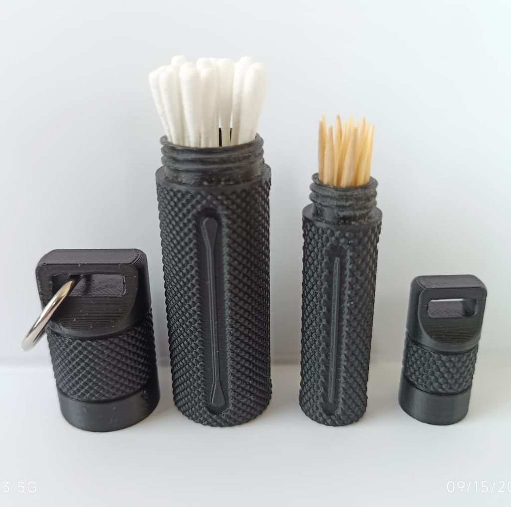 Travel case for toothpick and cotton buds 3D model thumbnail