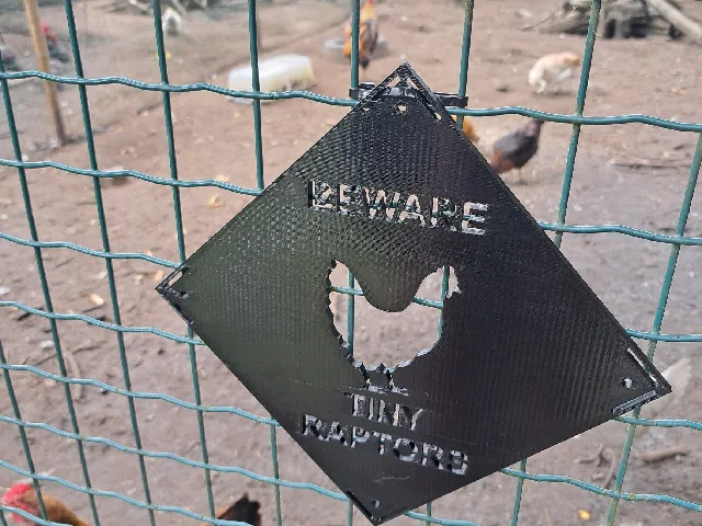 Beware Tiny Raptors! chicken Coop sign