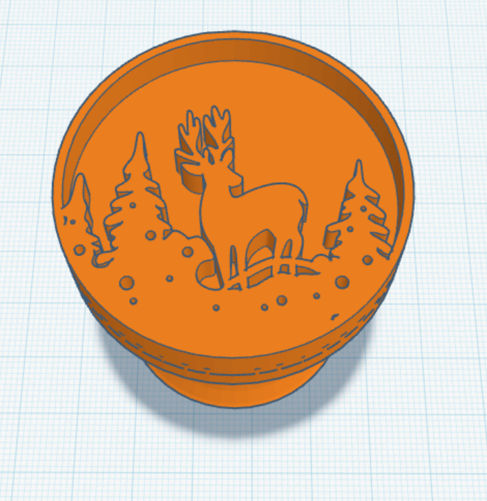 Reindeer Christmas Stamp 3D model thumbnail
