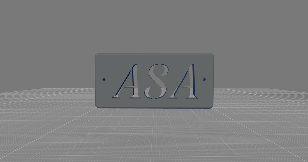 ASA name plate, with screw holes by Jayden Basson | Download free STL ...