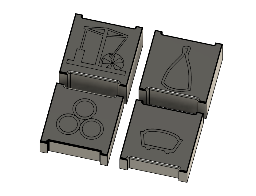 Brass Birmingham insert risers with symbols