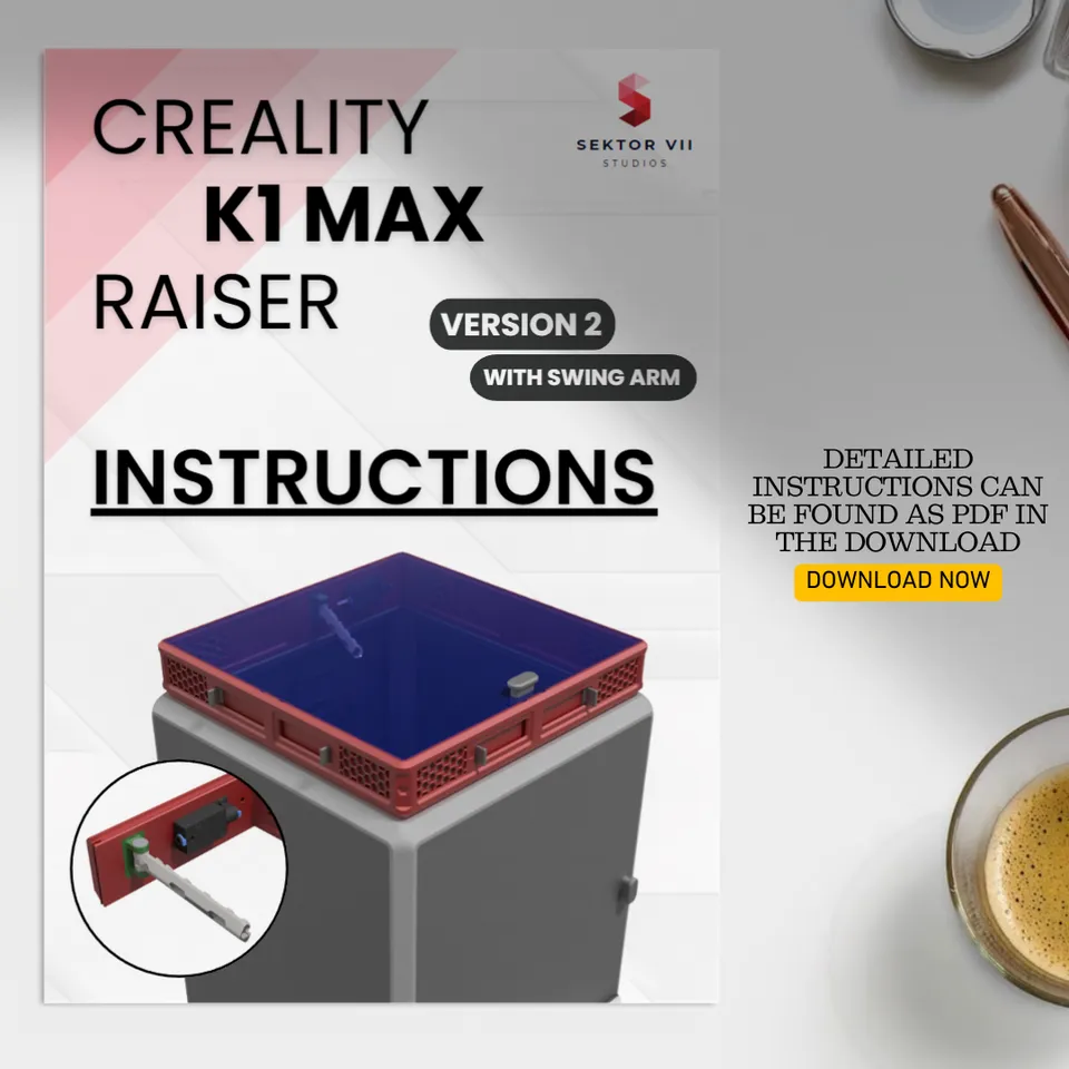 CREALITY K1 対策済み K1 MAX RAISER / DECKEL / TOP COVER / UPGRADE (VERSION 1