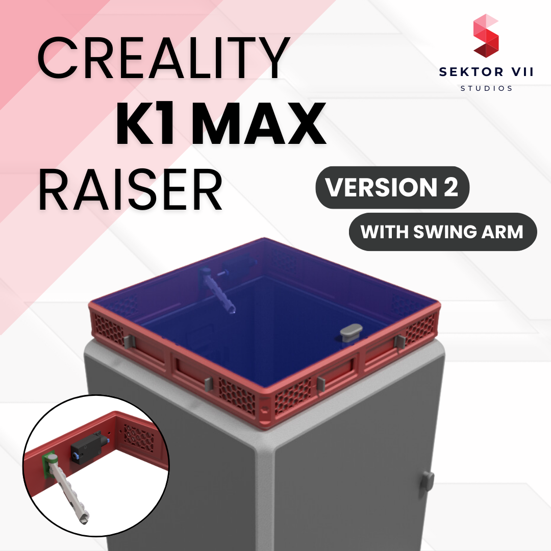 CREALITY K1 MAX RAISER / LID EXTENSION / RISER / TOP COVER / UPGRADE (VERSION 2)