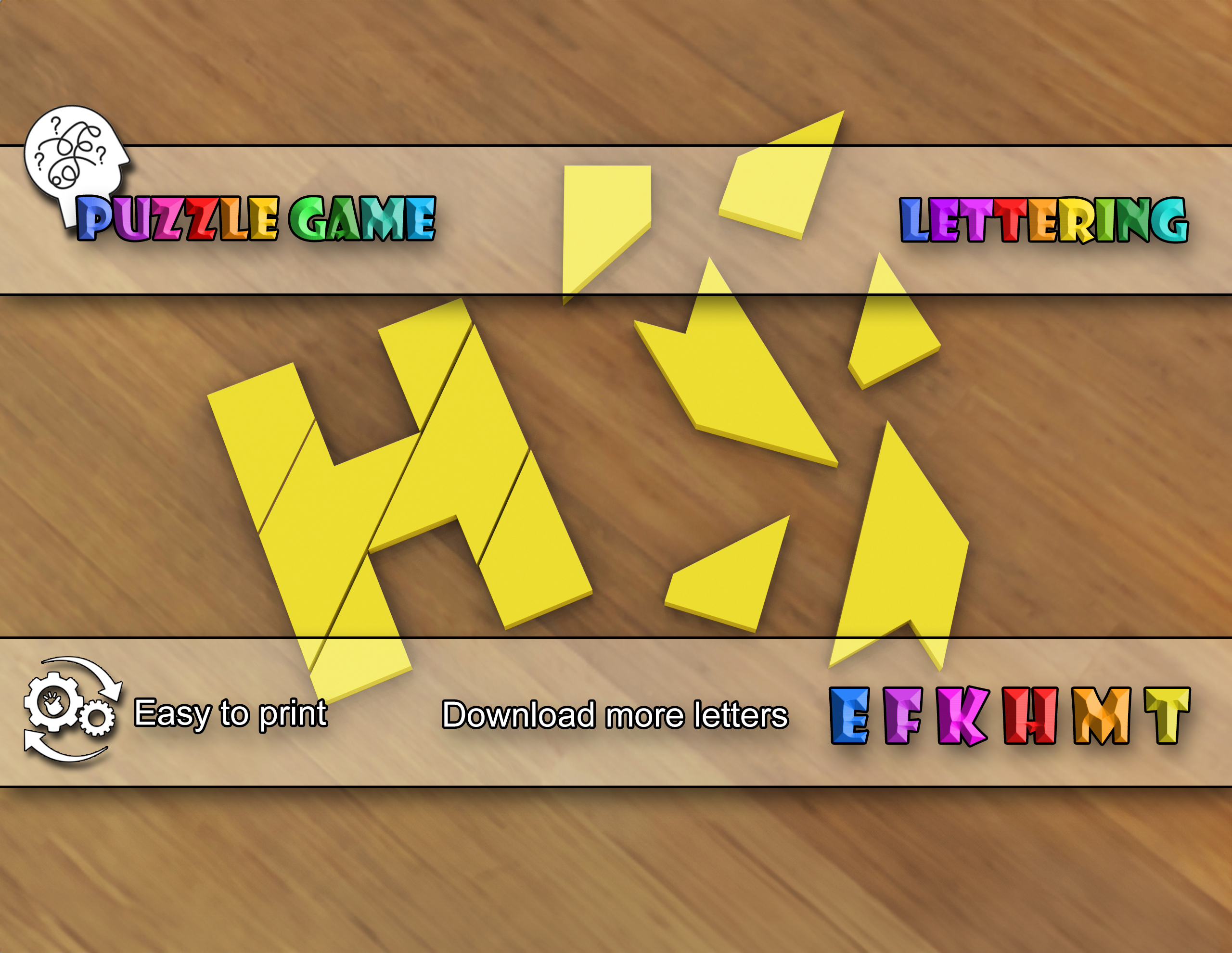 Puzzle Game Lettering - Join the pieces