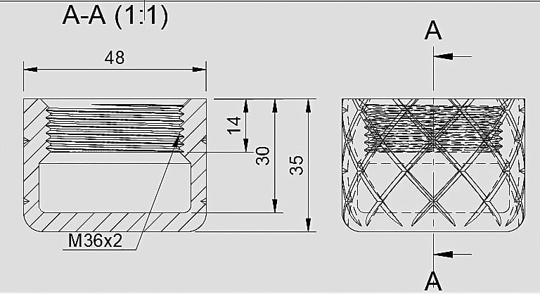 Kappe / cap with thread — miniatura 2