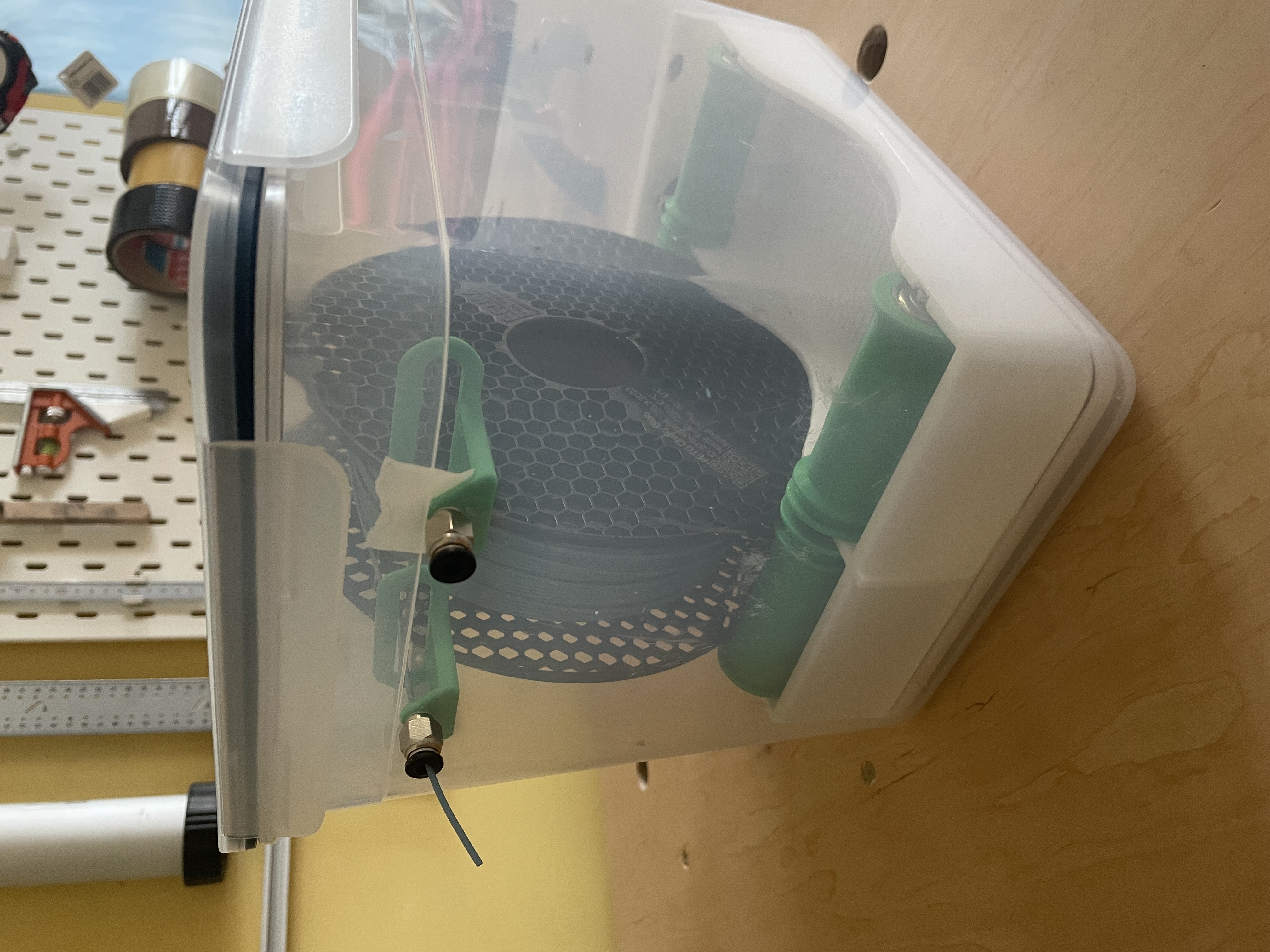 IKEA 365+ Filament Dry Box & Spool Holder (improved supports and air circulation)