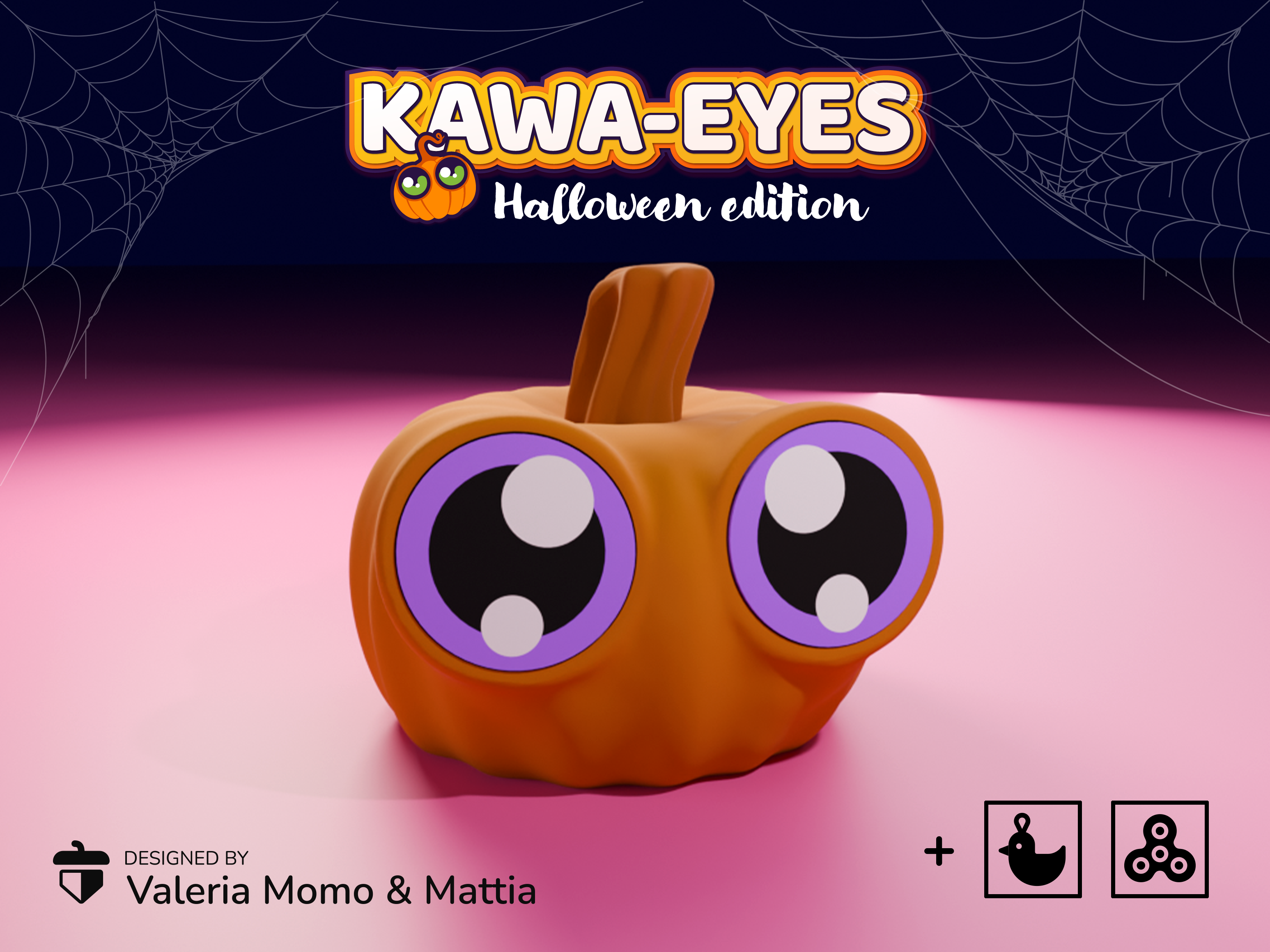 Kawa-Eyes Pumpkin Fidget Spinner! 4 Halloween