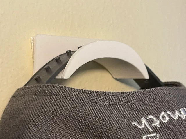 Baseball Hat Hanger with Gentle Curve (No drilling required!)