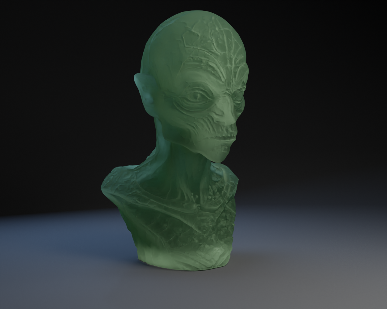 Miniatura 2 do modelo 3D Aquatic / Alien Head Bust