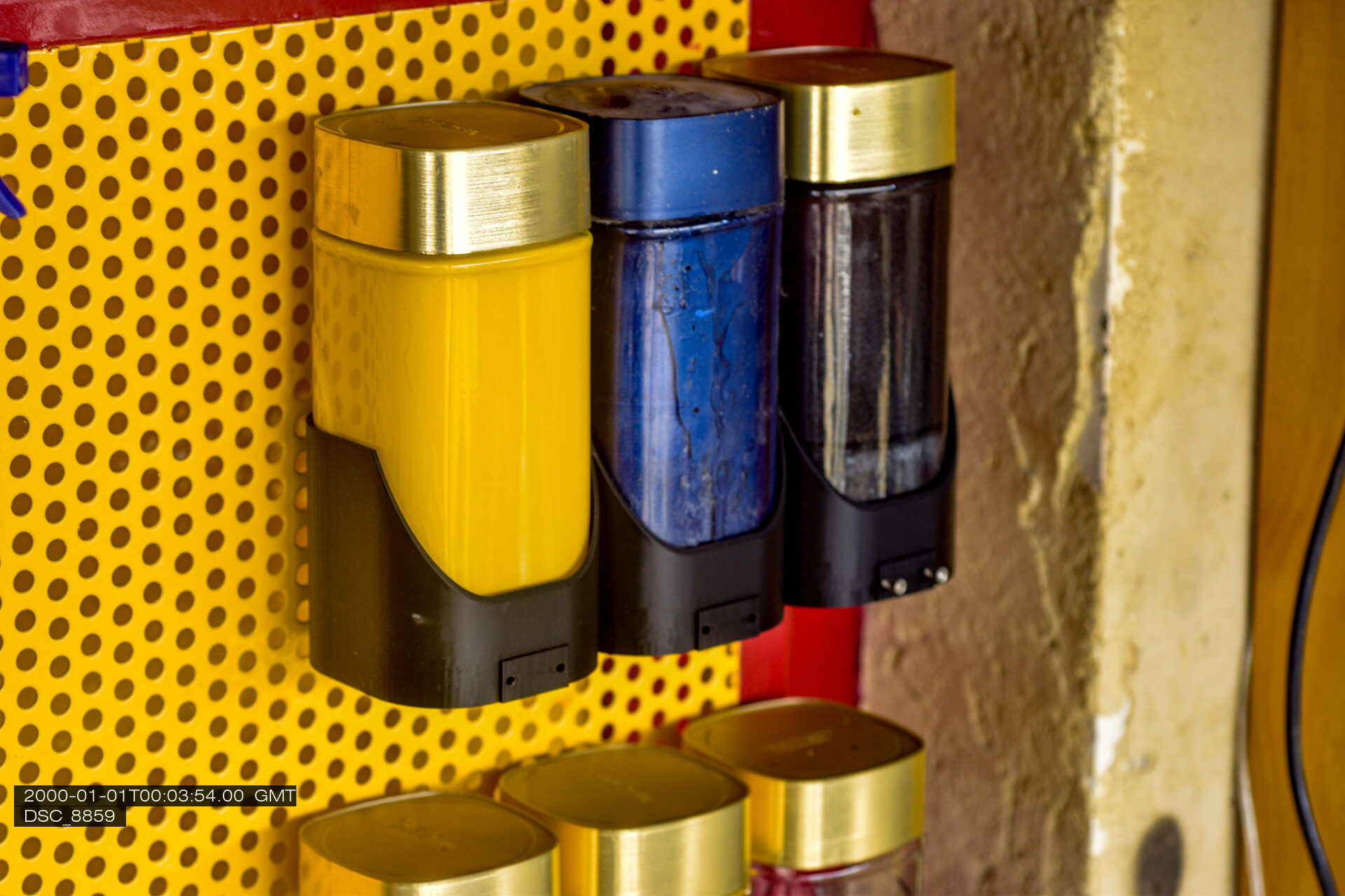 Nescafe Jar (Black-large) holder for perforated panels and Skadis