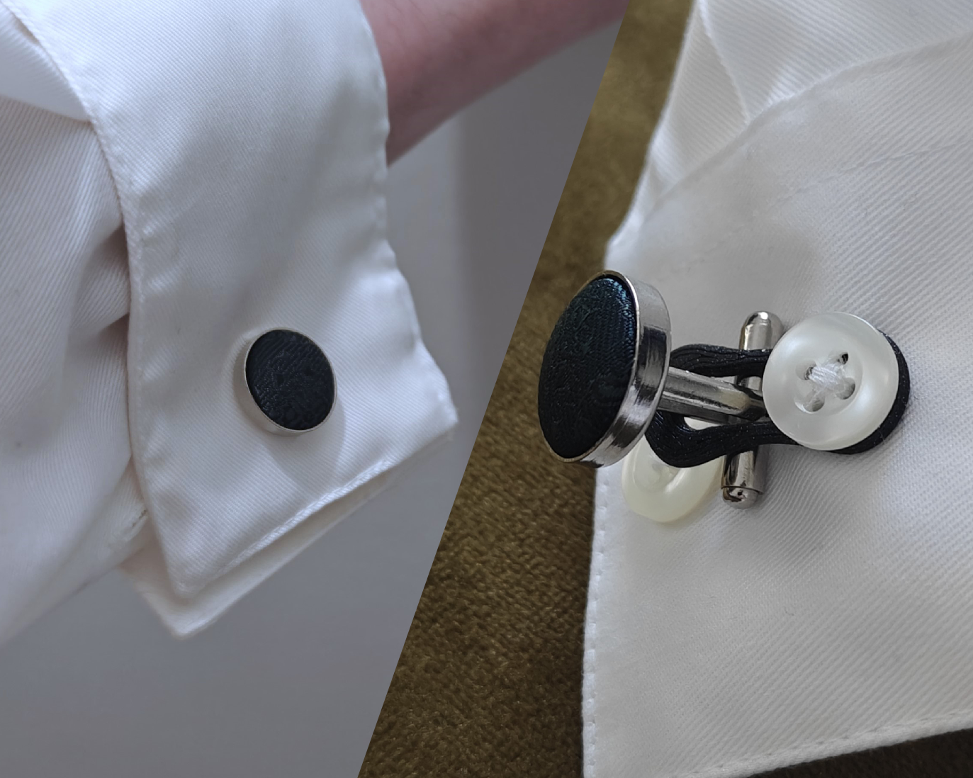 Cufflink Adapter for buttoned shirts